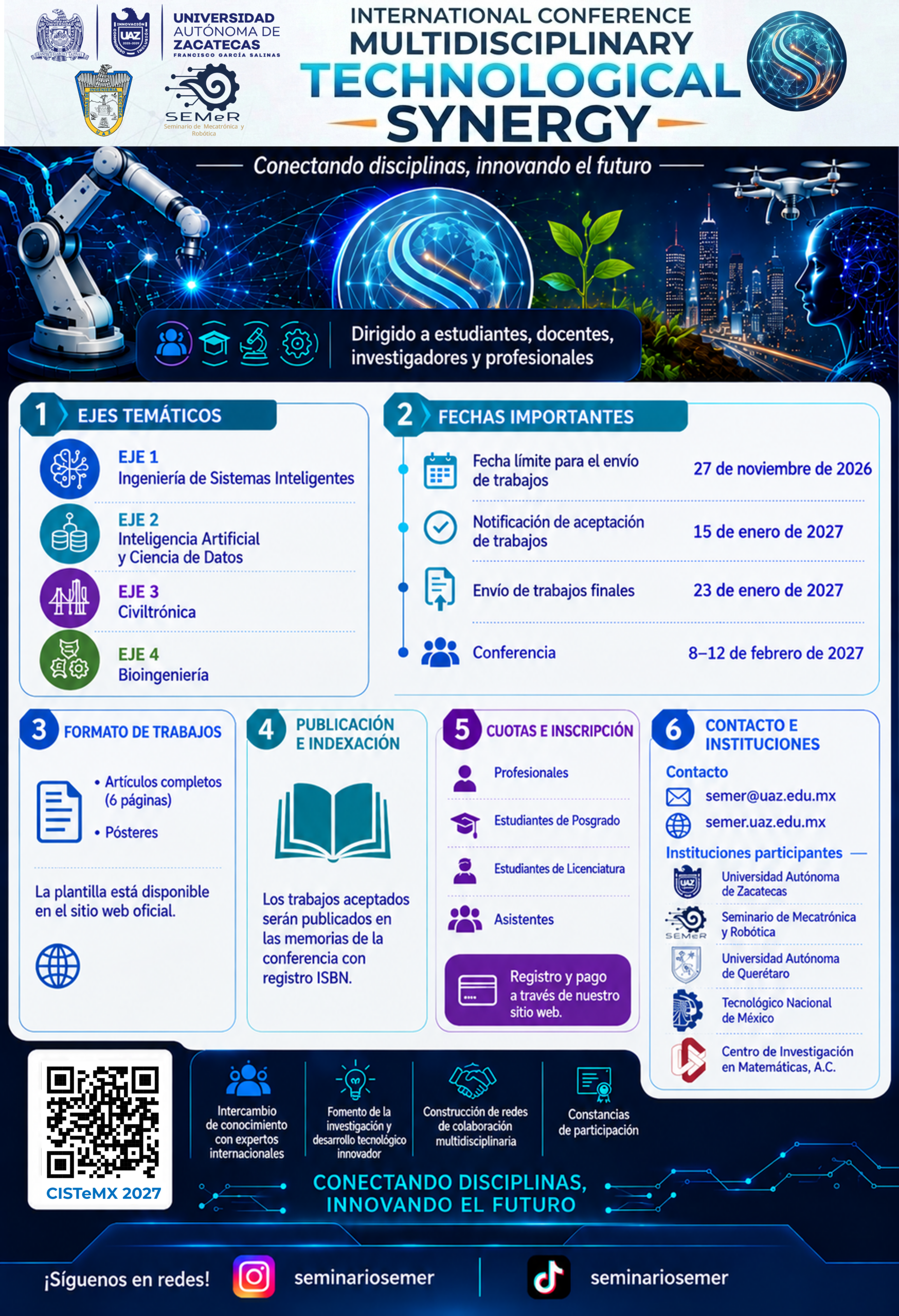 Póster oficial CISTeMX 2027 — español