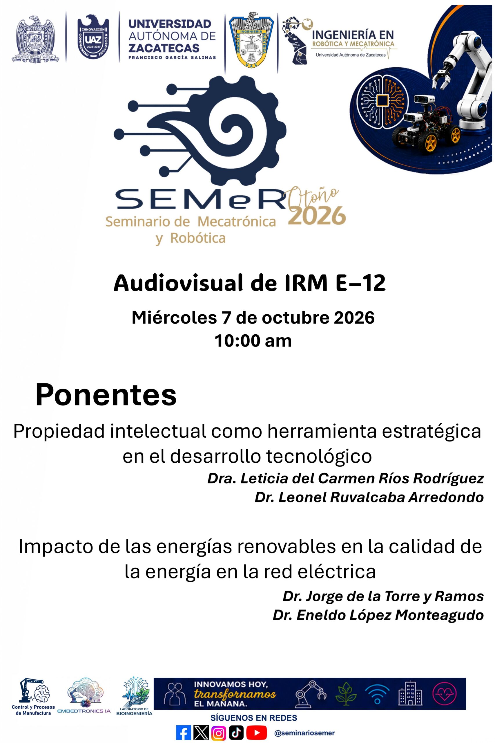 Seminario SEMER de esta semana